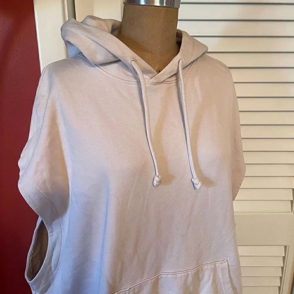 H&M | pale pink oversized sleeveless hoodie XL - Picture 2 of 7